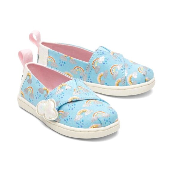 TOMS Alpargata Girls Rainbow Clouds Slip On Shoes - Picture 1 of 6